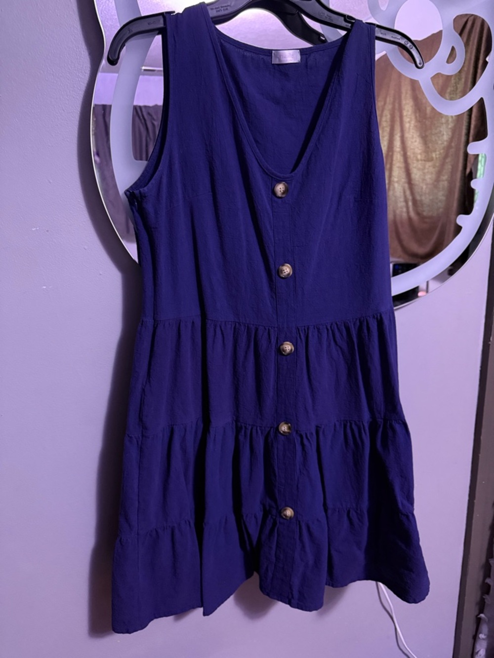 Women's Sleeveless Button-Front Dress in Deep Blue